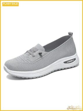Womens Slip On Sneakers Breathable Mesh Knitted Wide Width Non-Slip Walking